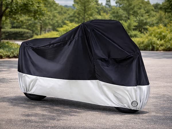 Motorcykelöverdrag L 200x130 cm vattentätt UV-skydd silver