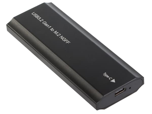 M.2 SATA NGFF SSD-kabinet USB 3.1/USB-C til 2230-2280 sort