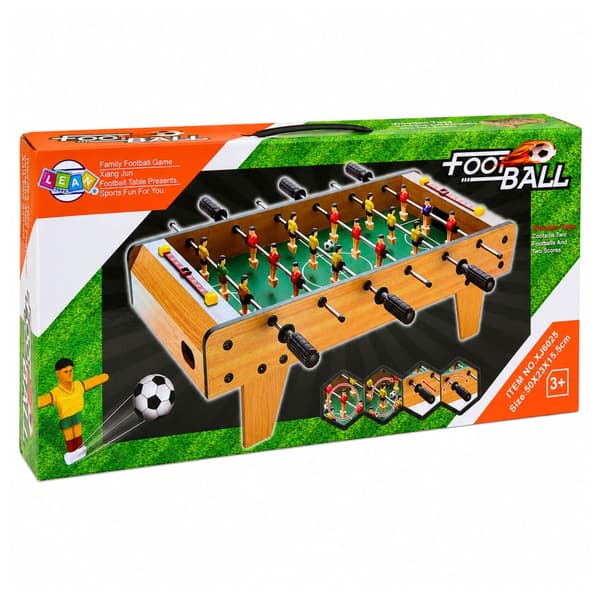 Mini bordfotbollsspel 50x25 cm MDF med poängtavlor, 2 bollar