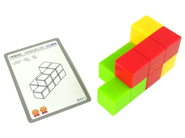 Magnetisk byggeklods legetøj 7 dele + 54 puslekort (108 udfordringer)