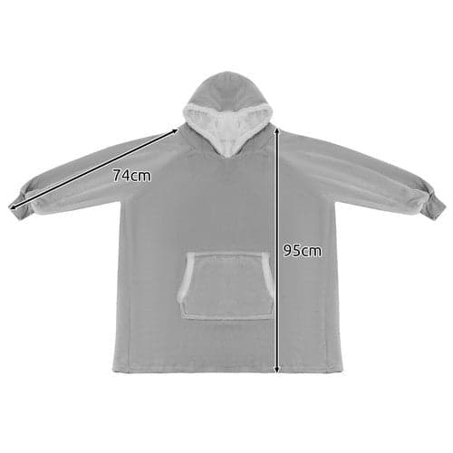 Oversize sweatshirt-viltti hupulla ja taskulla flanelli harmaa XXL