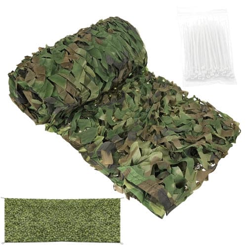 Kamouflagenet 3x6 m grønt vandafvisende polyester inkl. 100 kabelbindere