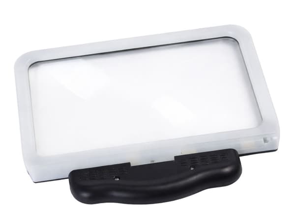 Handhållet förstoringsglas 2,5x med 48 LED och USB vit/svart