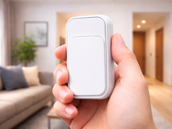 Trådløs dørklokke batterifri knap IP68 130 m 38 melodier hvid