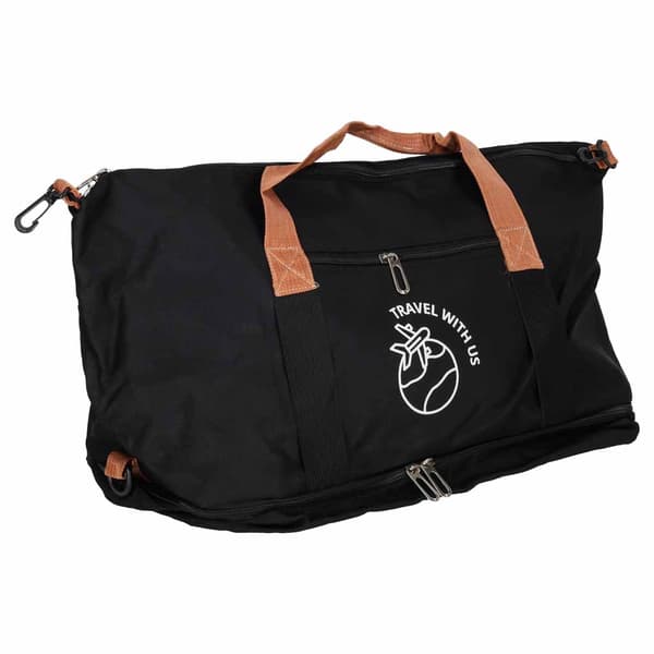 Reseväska/duffelväska 58x34 cm svart polyester med bottenfack