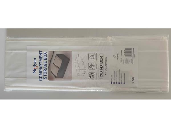 Opbevaringsorganisator til undertøj/strømper 28x14x13 cm polyester hvid