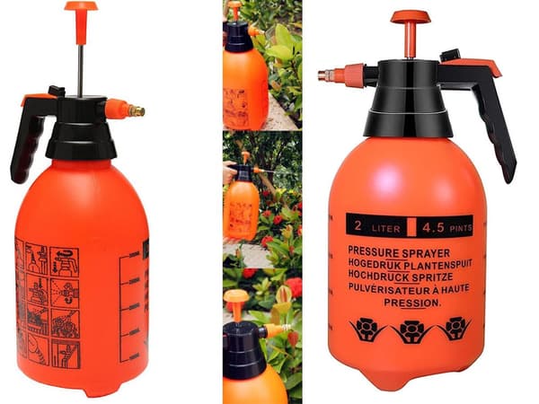 Tryksprøjte 2 L til planter med justerbar dyse og låsefunktion orange