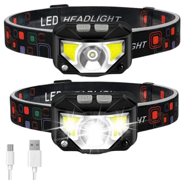 LED-pandelampe med bevægelsessensor 500 lm USB-opladelig IP65 6 tilstande
