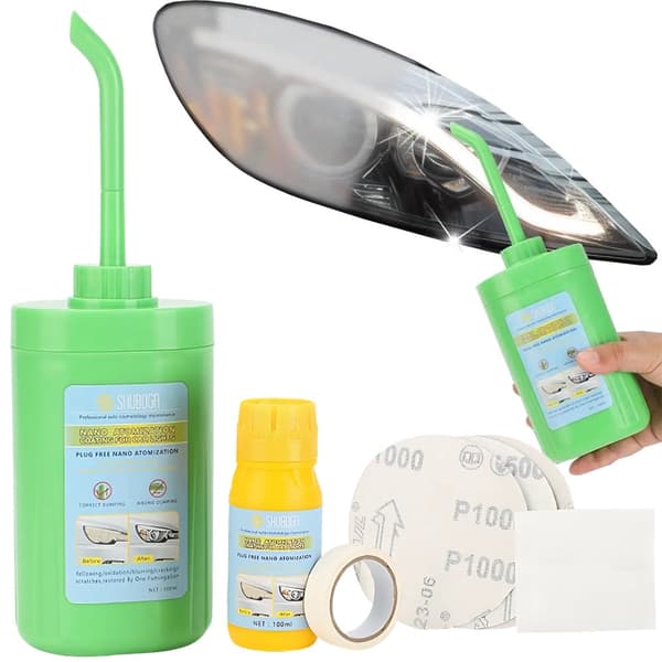 Strålkastarrenoveringskit med nano-coating 80 ml och sandpapper 1500
