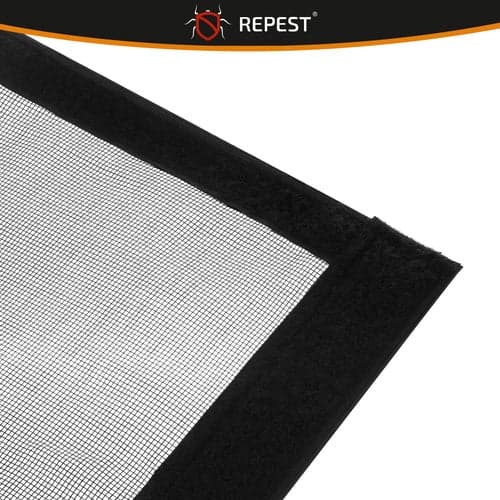 Myggenet til dør 100x210 cm sort magnetlukning montering med velcro