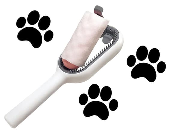 3-i-1 pelsbørste hund/kat silikone 19 cm til våd/tør pelspleje