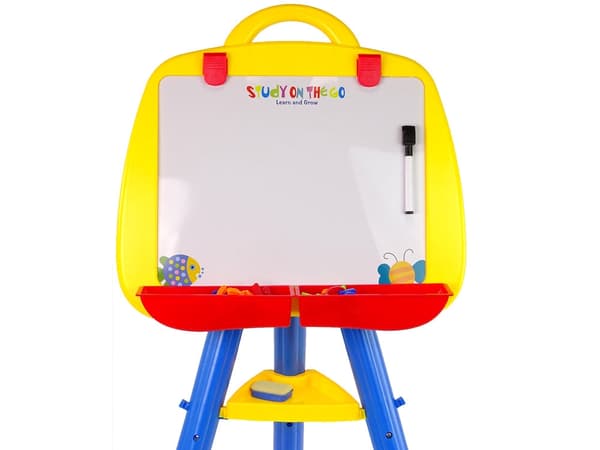 Magnetisk whiteboard på stativ til børn 106x50 cm med opbevaringsrum