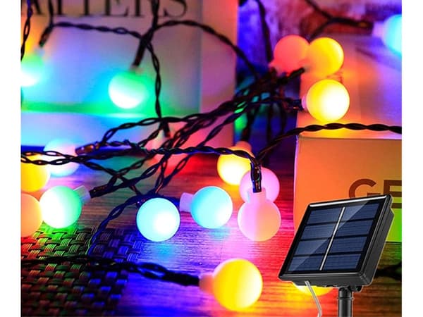Aurinkoenergialla toimiva valosarja 40 LED moniväri 690 cm 8 valaustilaa