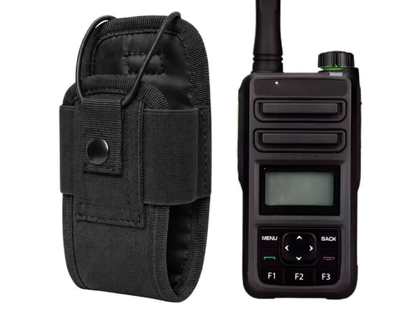 Walkie-talkie-holster polyester sort 8,5x3x15,5 cm