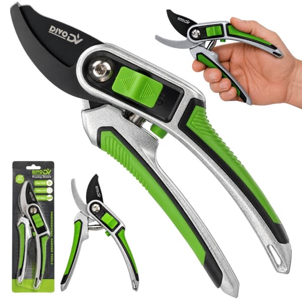 Sekatör justerbar bladöppning 12/20 mm grön 22 cm
