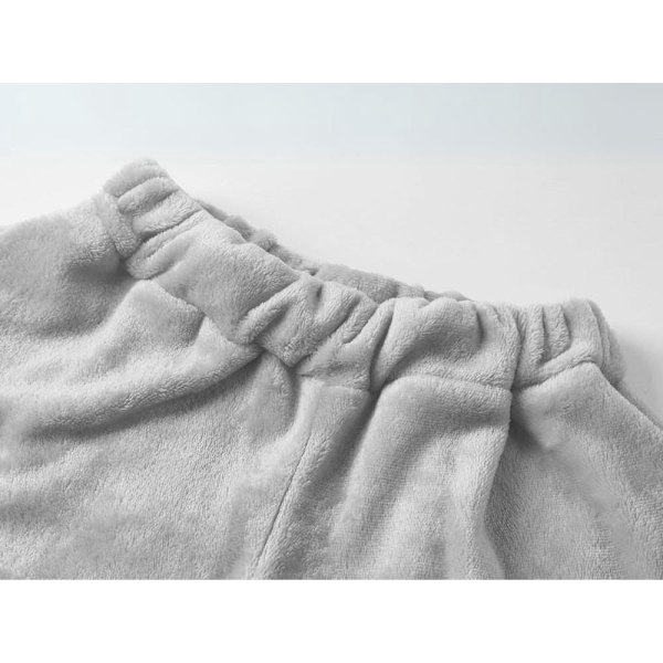 Pyjamasset dam 2-delar bomull grå långärmad + shorts stl L