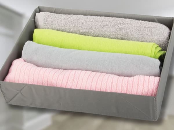 Opbevaringsorganisator til skuffe/garderobe polyester grå 26x20x6 cm
