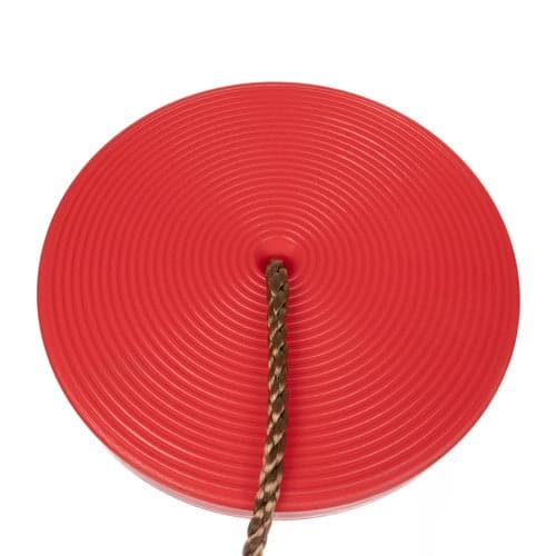 Rund barnhängmatta disk röd 50 kg max, justerbart rep 100–175 cm