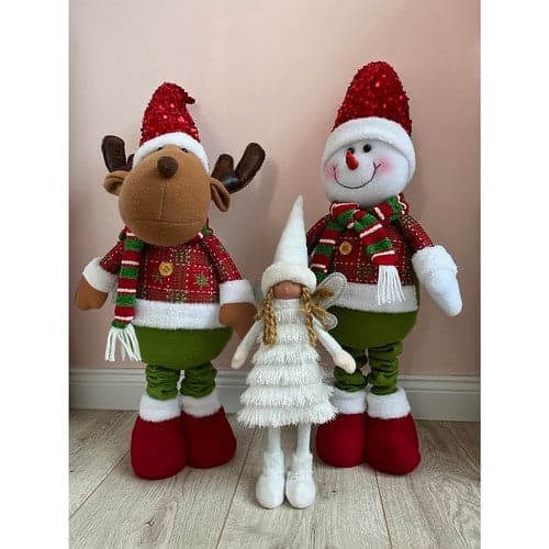 Teleskopisk julren dekoration 62-95 cm polyester röd/grön/vit