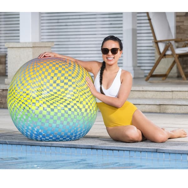 Oppustelig strandbold 107 cm PVC 1 luftkammer geometrisk mønster