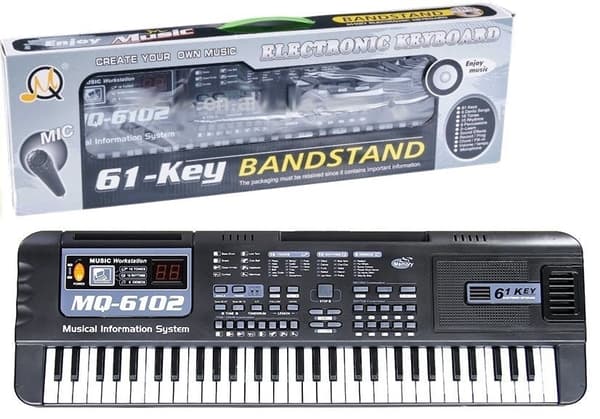 Barnkeyboard 61 tangenter med mikrofon, demo/rytmer, 3+ år