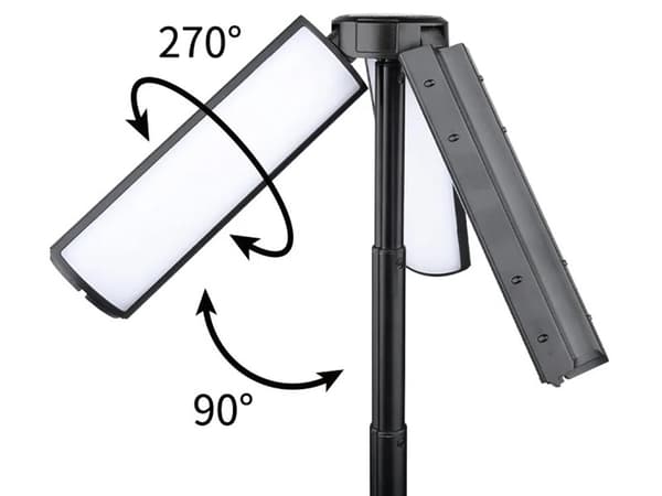 Teleskopisk campinglampe LED 25–52 cm med lommelygte USB-C