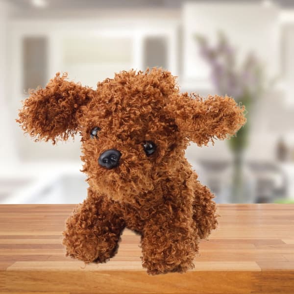 Krammebamse puddel mini brun plys 20 cm