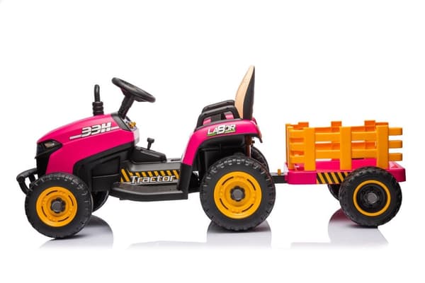 Batteridrevet legetraktor til børn rosa BBH-030