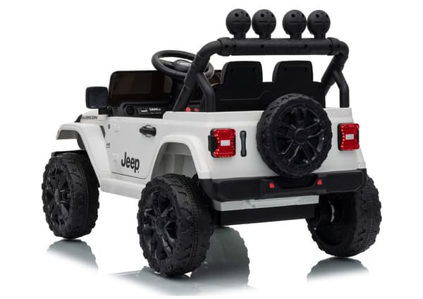 Batteridriven leksaksbil ride-on Jeep Rubicon för barn vit