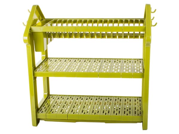 Diskställ plast 3 nivåer för 18 tallrikar med vattenbricka 53 cm