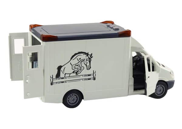 Hestetransport legetøjsbil 28 cm med lys/lyd og hestefigur 3+