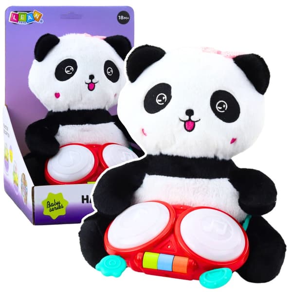 Musikalsk panda tøjdyr med trommer, lyd & LED-lys 18+ mdr