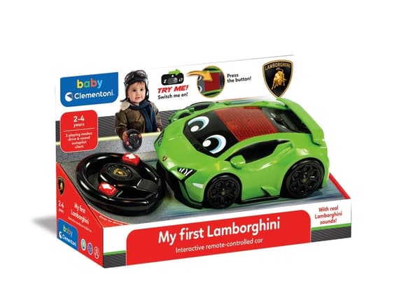 Fjernstyret legetøjsbil Lamborghini Huracan med lyd, 2–4 år