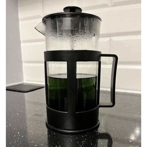 Stempelkande glas 1L med rustfri si/stempel til kaffe og te