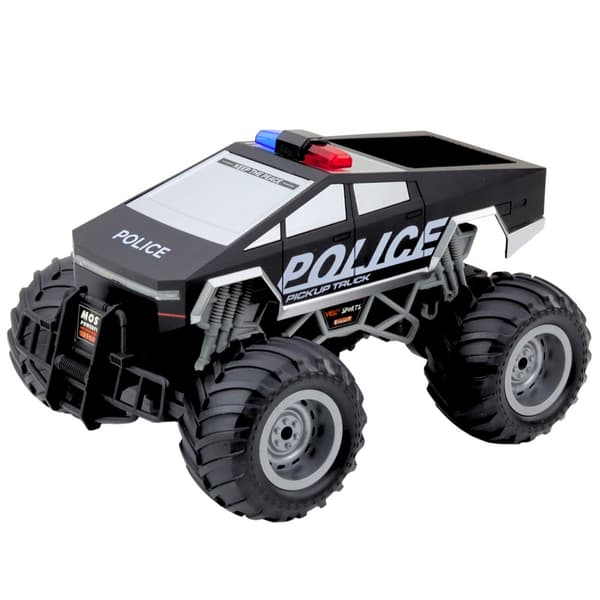 Radiostyrd off-road polisbil 1:16 med LED och sprayeffekt USB