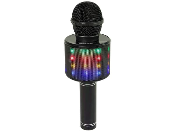 Langaton karaokamikrofoni Bluetoothilla, kaiuttimilla ja LED-valoilla, 5W