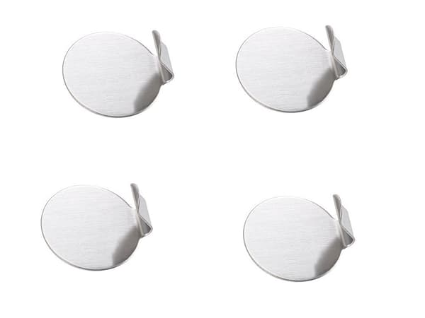 Självhäftande väggkrokar rostfritt stål 4-pack silver 4 x 3,5 cm