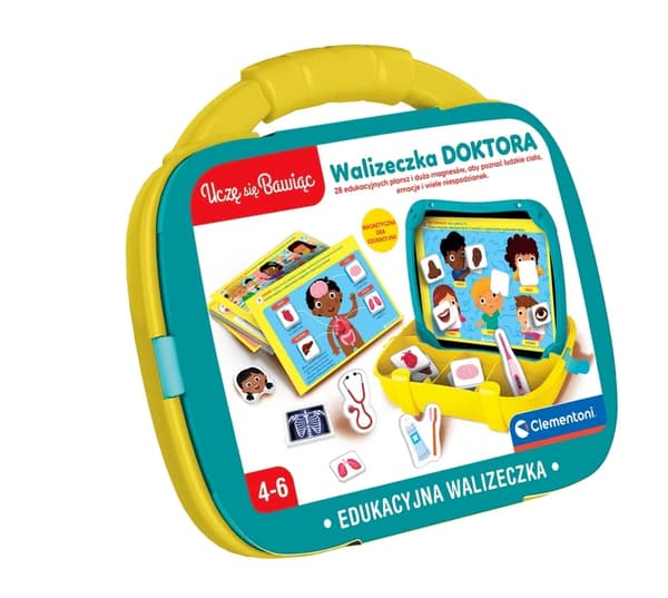 Magnetisk läkarväska leksak med anatomimagneter och whiteboard 4-6 år