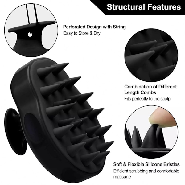 Perfekt Silikonborste för Torr och Kliande Hårbotten