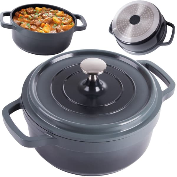 Kattila kannella 2,2 L valualumiini non-stick harmaa induktio