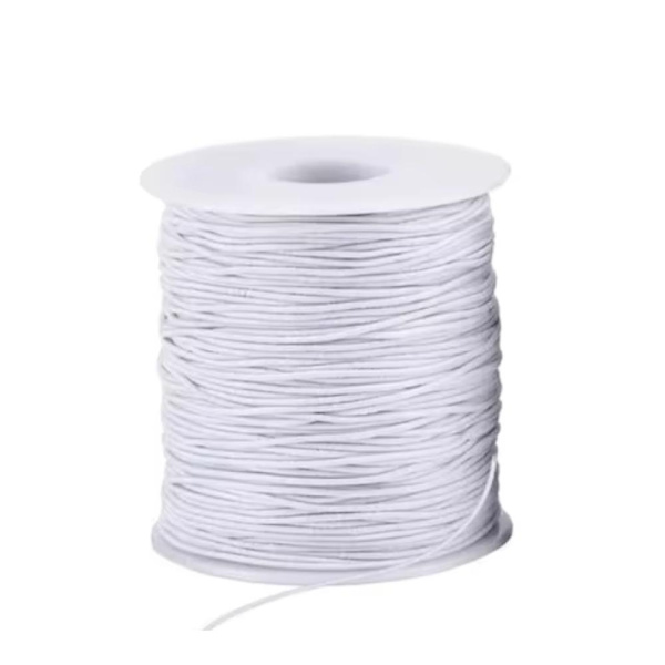 Vit Nylonklädd Elastisk Tråd – 50 meter, 0,6 mm för Smycken och