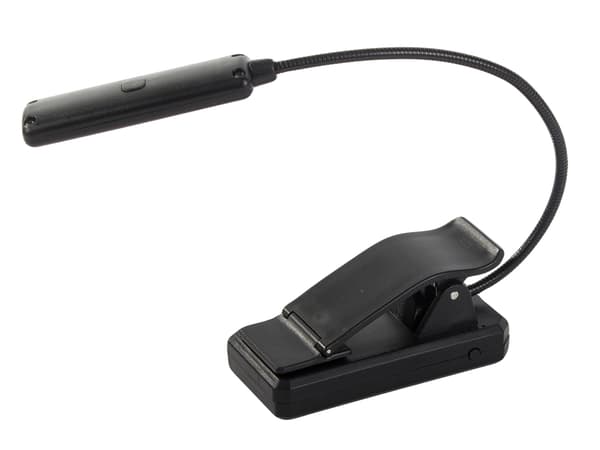 USB genopladelig læselampe med klemme 9 LED sort