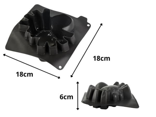 Silikonebageform edderkop sort 1 stk