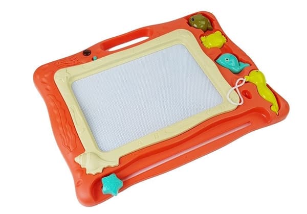 Magnetisk tegnetavle med stempler, lyd/lys LED, 39x31 cm, 3+