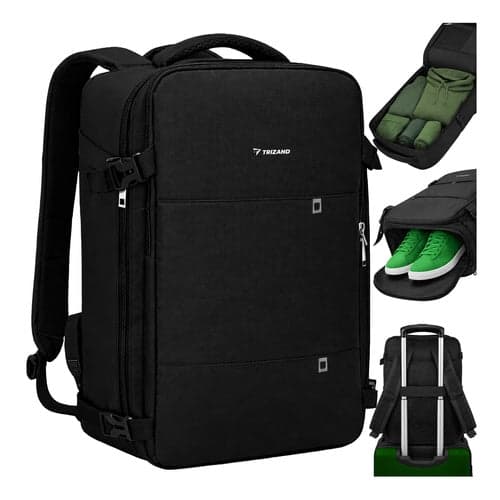 Vanderygsæk håndbagage 42x32x40 cm sort med USB, 15,6"