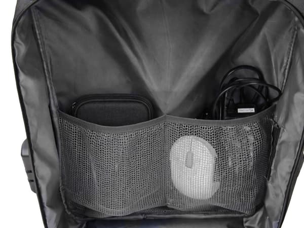 Antitjuvryggsäck 15 L grå med hårt skal laptopfack USB lås