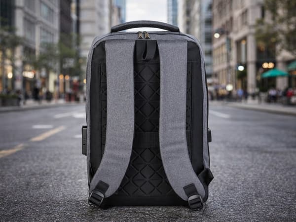 Varkaudenestoreppu läppärille 15L yhdistelmälukolla ja USB-portilla, harmaa