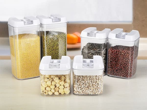 Förvaringsburkar för torrvaror 5-pack lufttäta 0,35–1,6 l