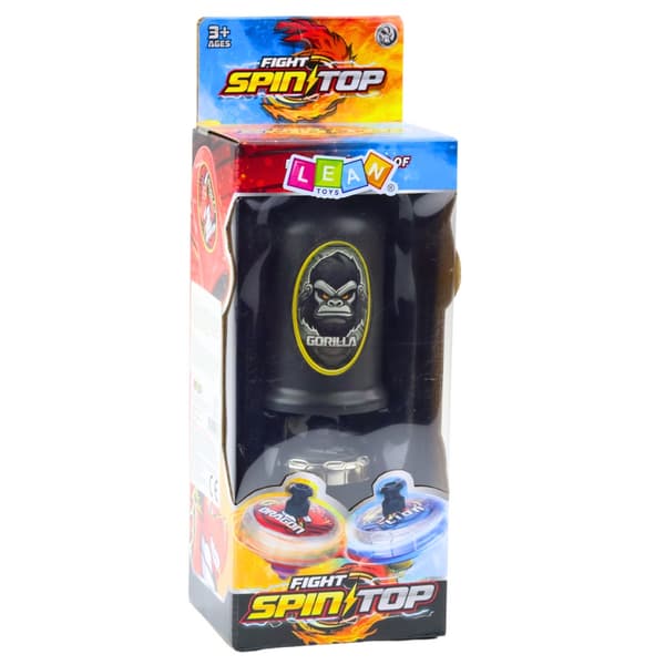 Snurre med launcher gorillamotiv plast 2-delt sæt