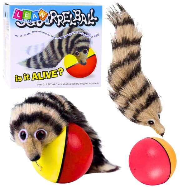 Interaktiv leksaksboll med fluffig ferret, 360° rotation, 3+ år